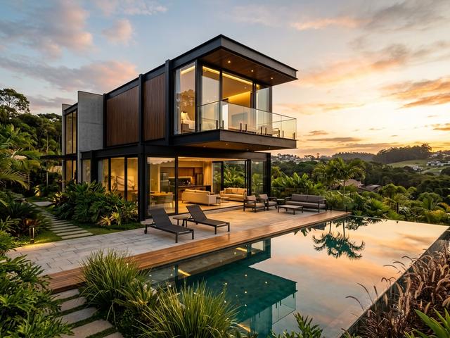 Casa de alto padrão em Steel Frame no Alphaville Graciosa em Pinhais / Curitiba